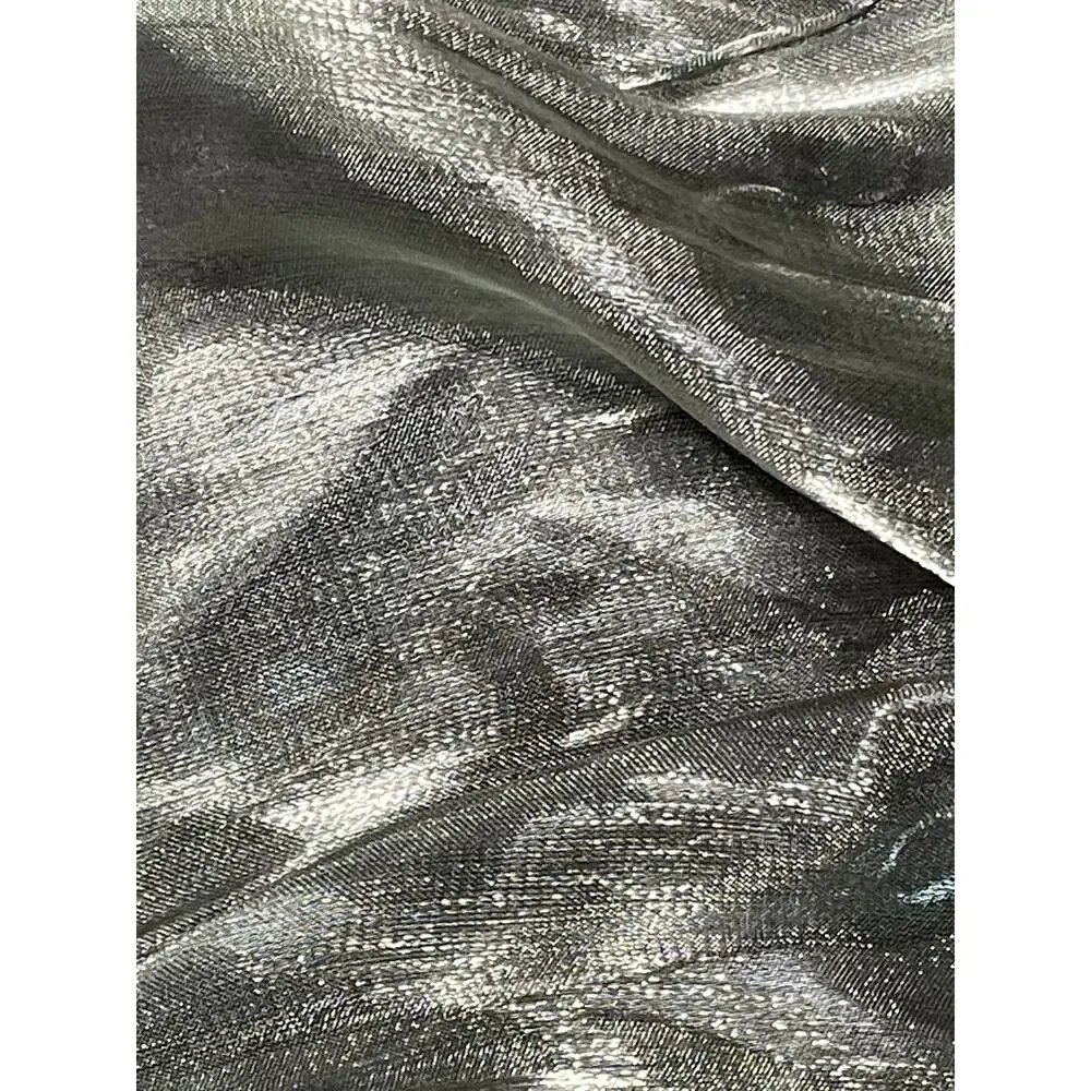 Metallic Silver Floral Button Frock Scarf Wrap 70